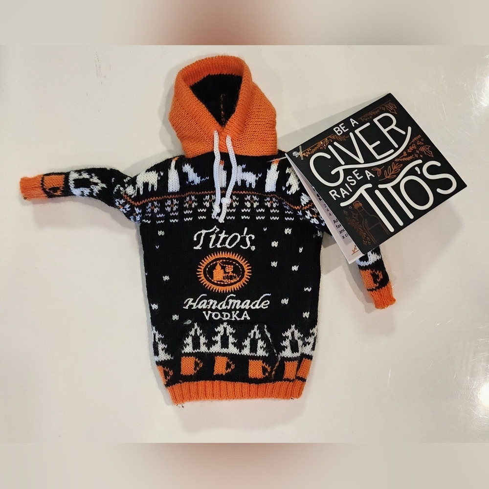 Tito’s Vodka Mini Sweater Bottle Cover 2019 | NEW | Hoodie Coozie Winter Holiday
